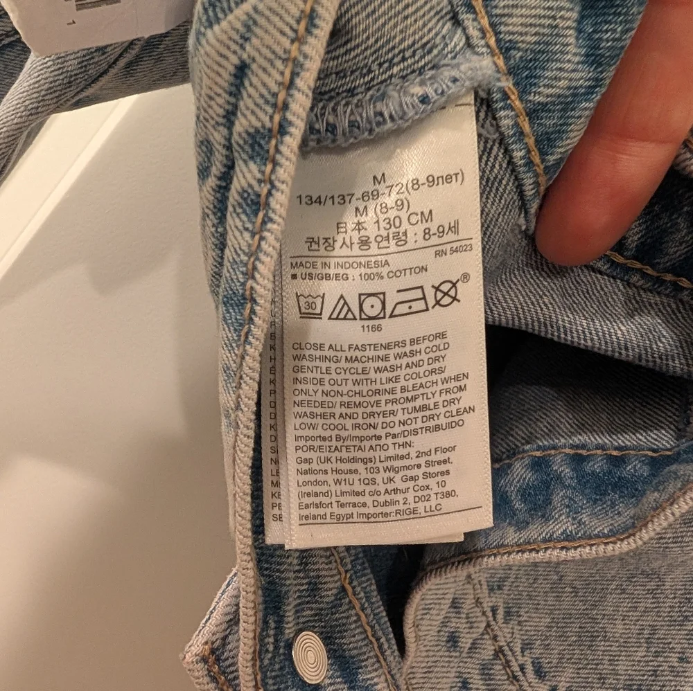 NWT Gap Teen Cropped Denim Jacket | Pink Acid Wash | Size M (8-9)